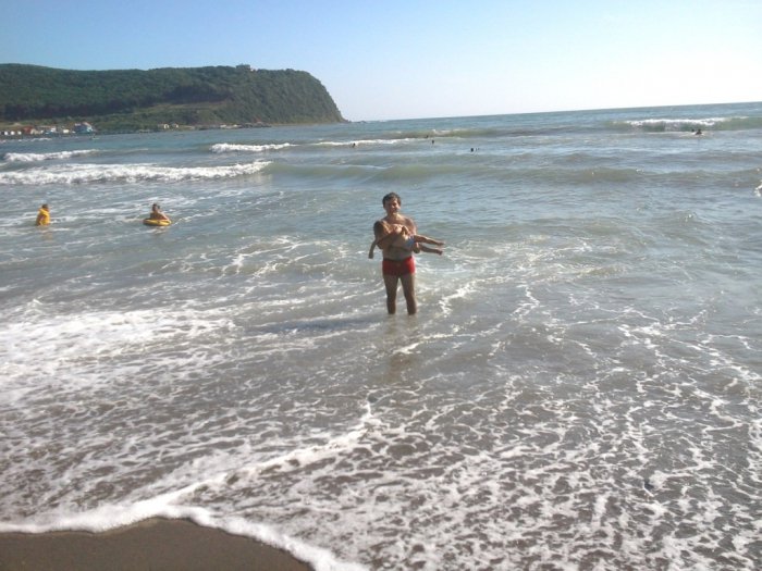 Никитка с папой на море.Китайский пляж 2012. Отдых в Приморье.