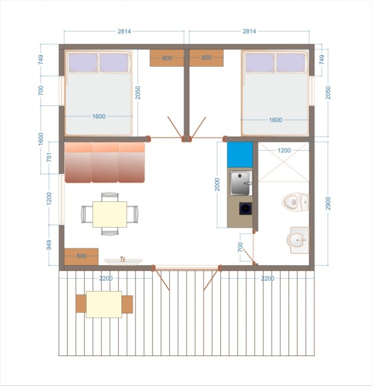 Схема одноэтажного домика 508 2021. Отдых в Приморье.