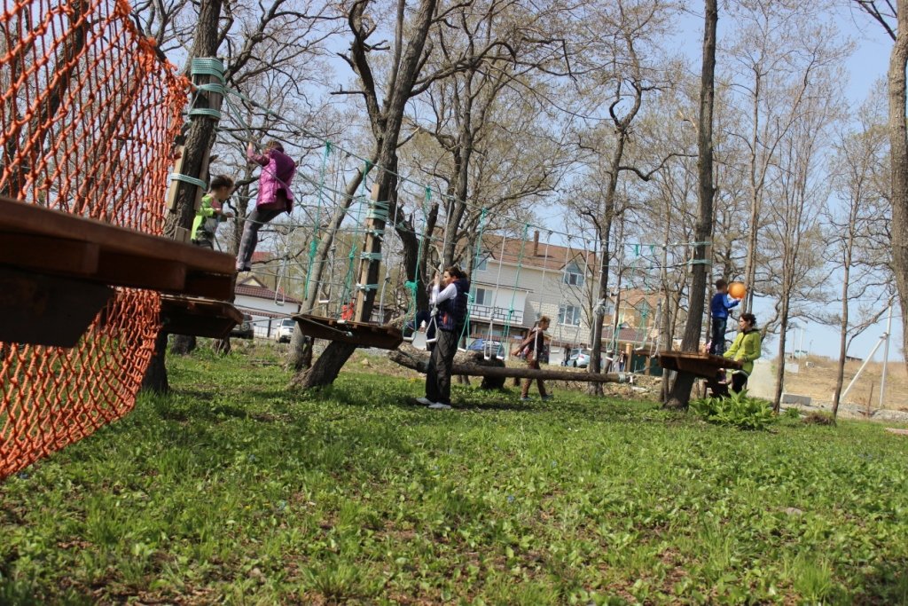 Верёвочный парк-городок 2016. Отдых в Приморье.
